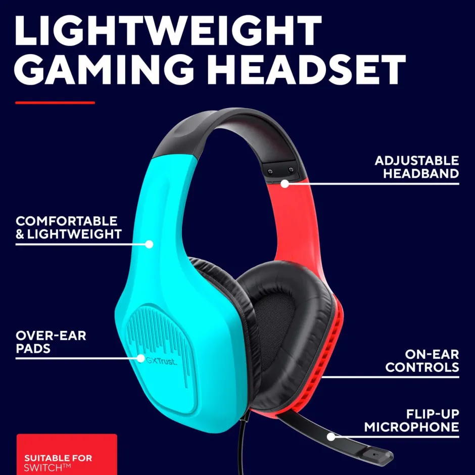 Trust Gaminghovedtelefon GXT 416s Zirox Nintendo Switch / Switch 2^ Tv, Lyd & Det Smarte Hjem