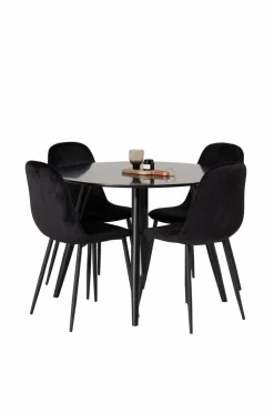 Discount Spisebordssæt Plaza med 4 stole Polar Spisegrupper