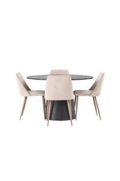 Discount Spisegruppe Lanzo med 4 stole Night Spisegrupper