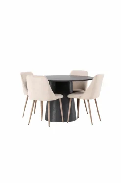 Discount Spisegruppe Lanzo med 4 stole Night Spisegrupper