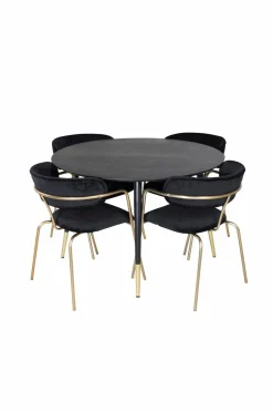 Outlet Spisegruppe Dipp med 4 stk. stole Arrow Spisegrupper