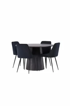 Online Spisegruppe Lanzo med 4 stole Night Spisegrupper