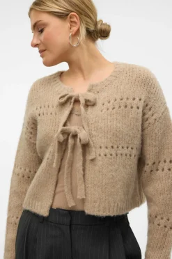 Vero Moda Cardigan vmAdelina LS Short Two Way^Dame Trøjer & Cardigans