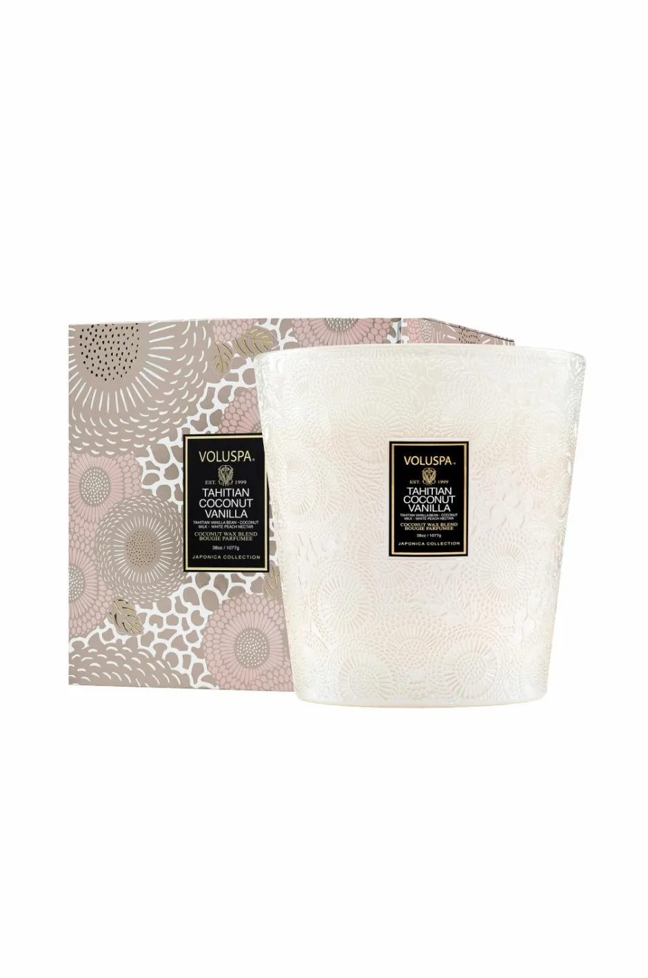 Hot Tahitian Coconut Vanilla Boxed Luxe Jar Candle 80 H Rumduft