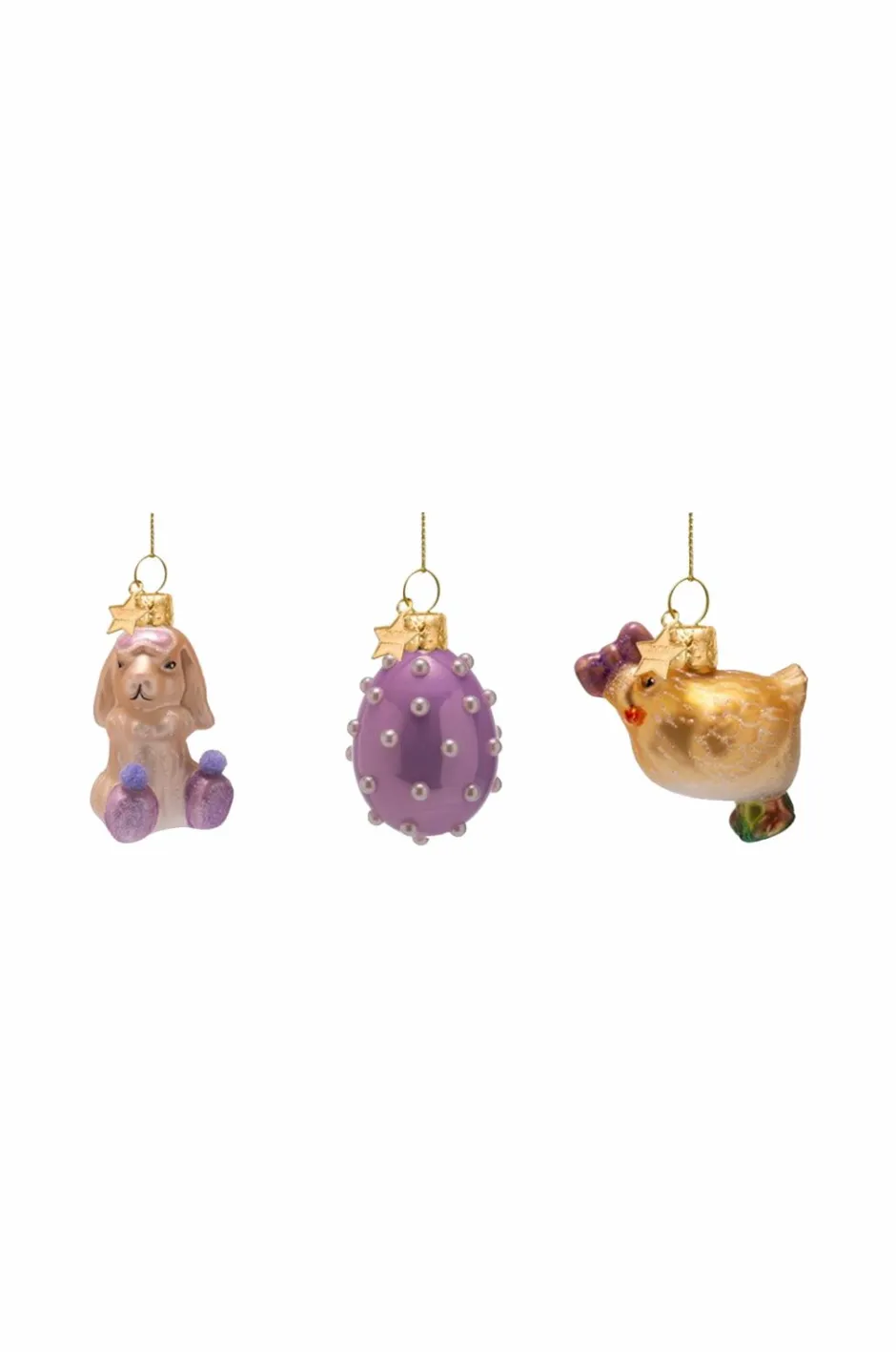 Best Ornament glas påskesæt bunny, sæt med 3 Påskepynt