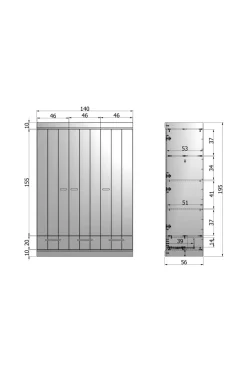 Outlet Garderobe Connect m struktur, H195xB140xD53 Garderobeskabe
