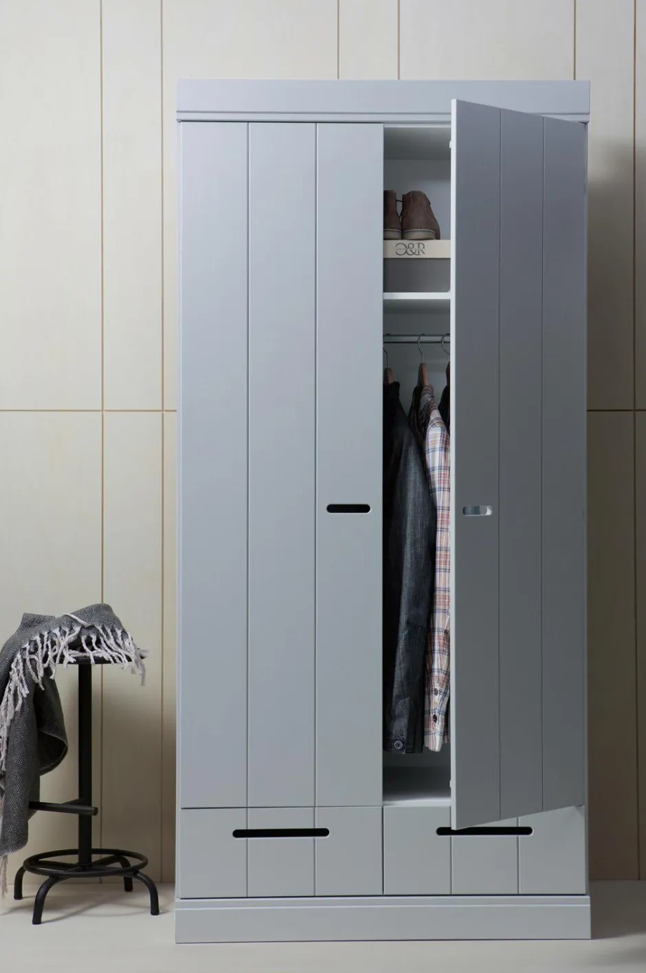 WOOOD Garderobe Connect m struktur, H195xB94xD53^ Garderobeskabe