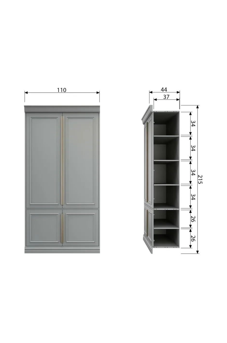 WOOOD Garderobeskab Organize, 215x110x44 cm^ Garderobeskabe