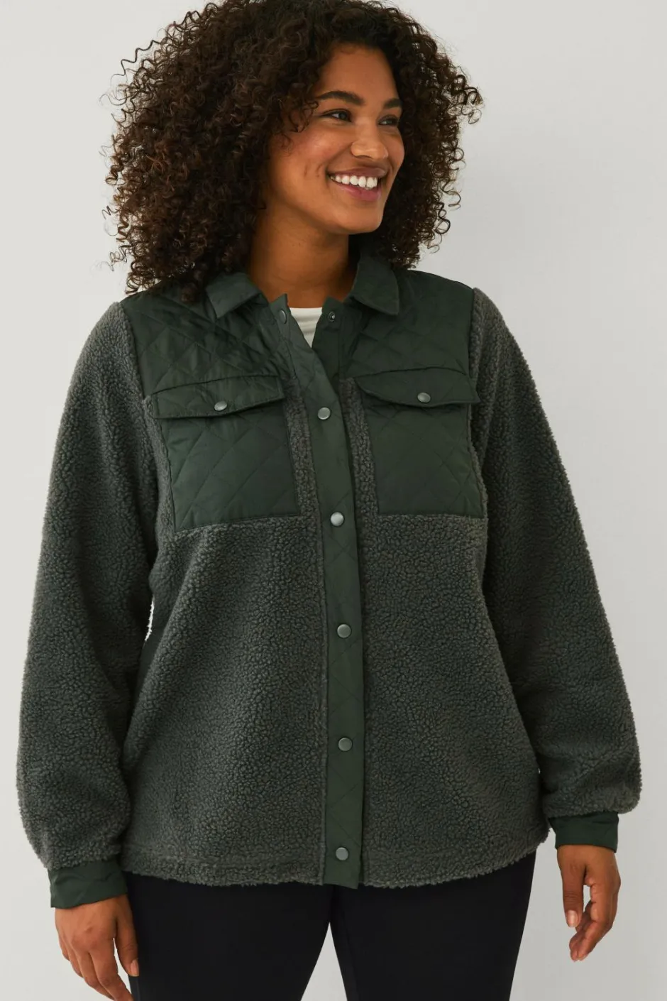 Zizzi Jakke Aophelia fleece^Dame Overtøj|Overtøj