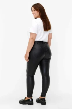 Zizzi Jeans mJoy Coated Zip Amy Pants^Dame Jeans