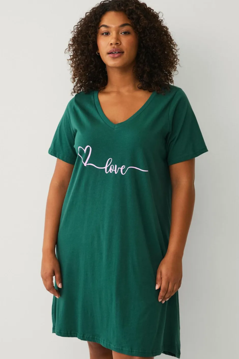 Zizzi Natkjole mAlba S/S Blk Dress^Dame Nattøj