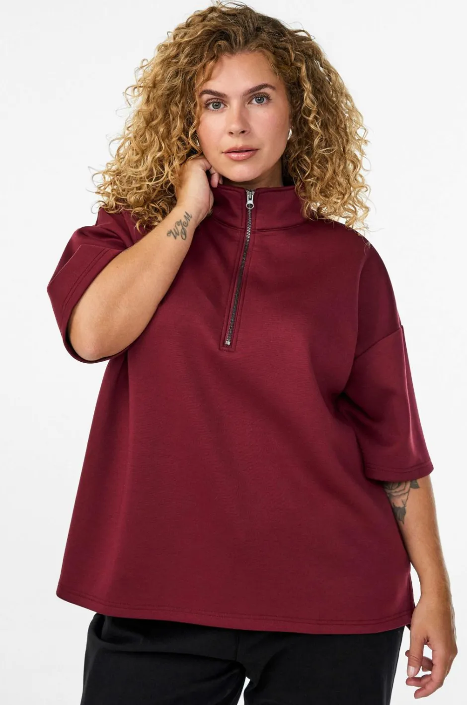 Zizzi Sweatshirt caKatalina 1/2 Zip^Dame Sweatshirts & Hoodies