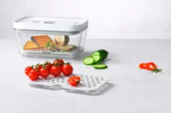 Sale Drypbakker Fresh & Save til glasbeholder M/L 2-pak Køkkenopbevaring